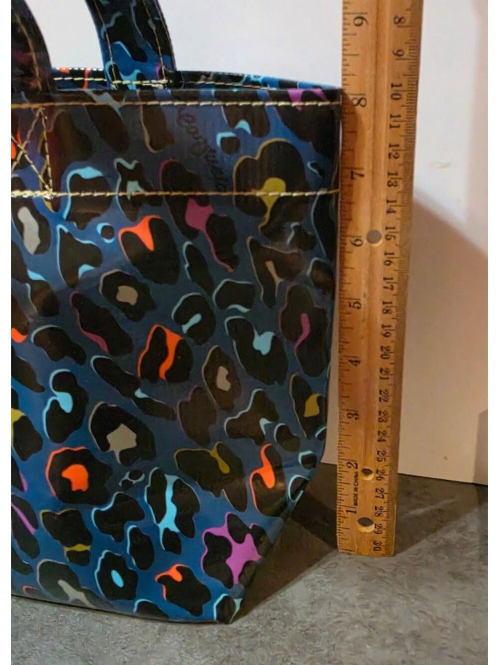 Consuela Danni Mini Bag Grab N Go Tote Blue Multicolor Leopard Print Bag  READ - Picture 12 of 16